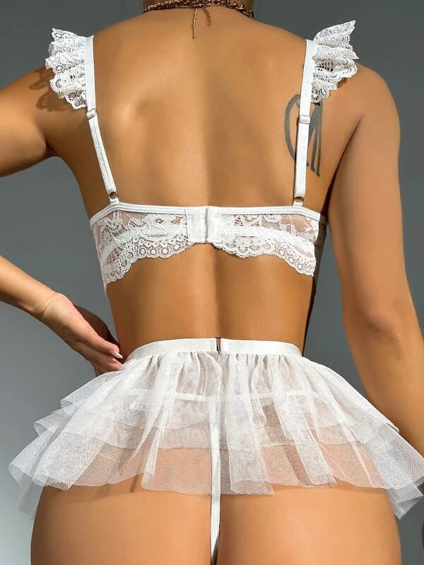 See Through Mesh Lingerie Set